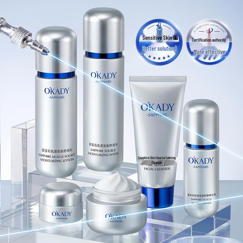 Успокаивающий набор Opeilan с сапфиром для кожи: Увлажняющий подарок из шести предметов на День матери.