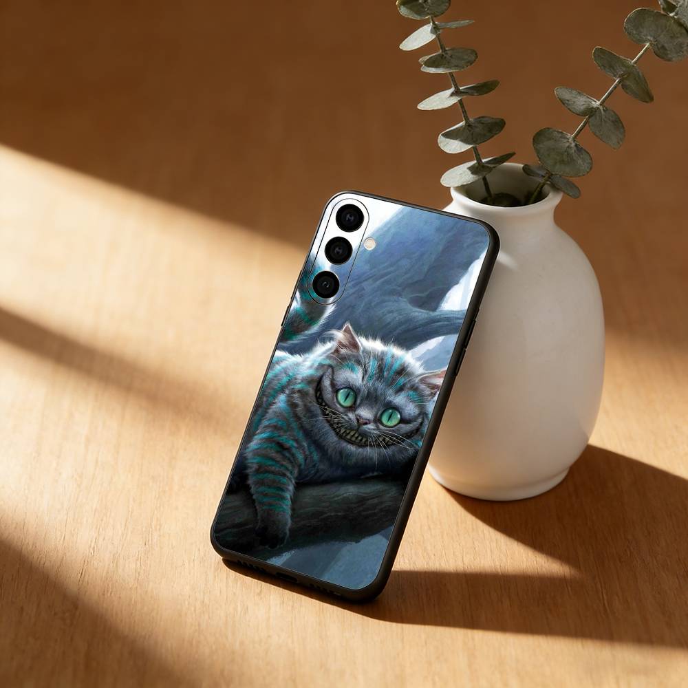 Cute C-Cheshire cat Phone Case For Samsung GalaxyA13,21s,22,31,32,52,53,71,72,73,Soft Black Cover
