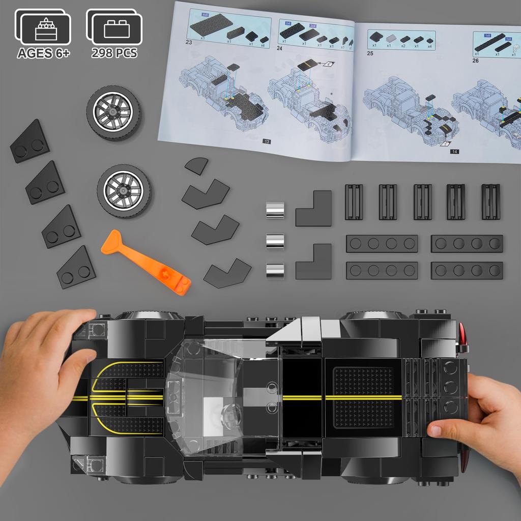 Нетоксичная модель спортивного автомобиля Speed Sport Городской классический гоночный автомобиль Строительные блоки Супер гонщики Автомобильные кубики Детские игрушки Подарки Настольное украшение