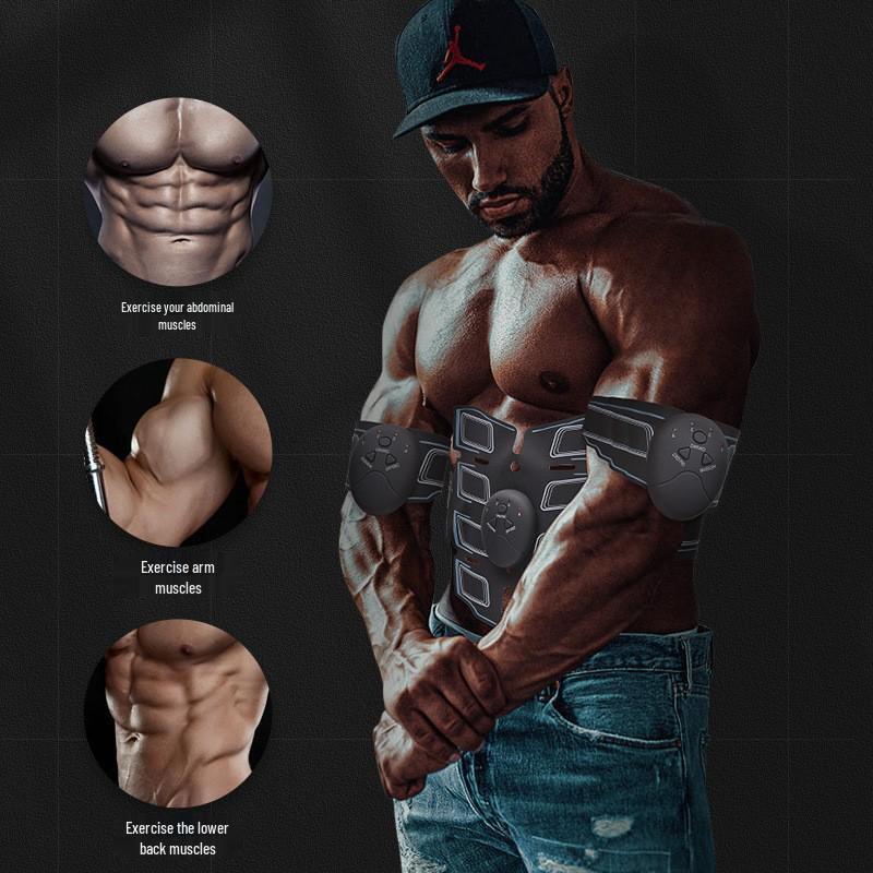 Перезаряжаемый EMS стимулятор мышц пресса с цифровым дисплеем - Умный фитнес-патч для пресса и похудения