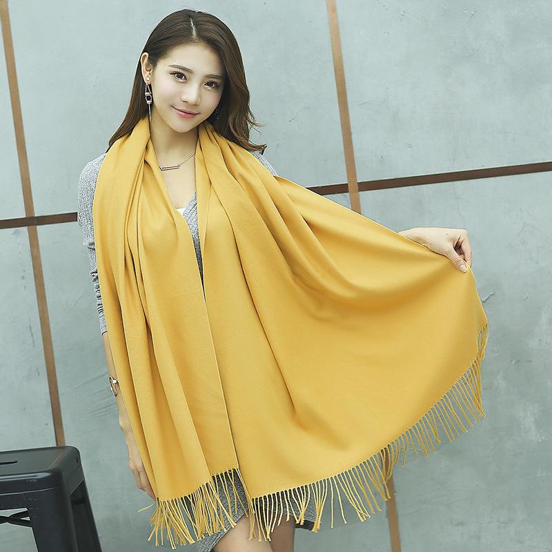 Korean-Style Thickened Imitation Cashmere Scarf: Unisex Long Shawl for Autumn/Winter