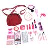 34 шт. Детский набор для макияжа, помада, тени для век, лак для ногтей, набор для ролевых игр с сумкой для переноски