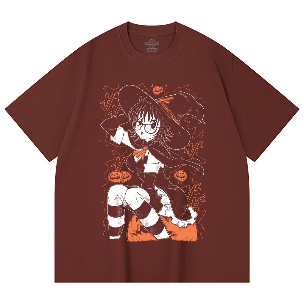 230 г/м² 100% хлопок HXH V11 Shizuku Хэллоуин Принт Унисекс Тяжелая хлопковая футболка