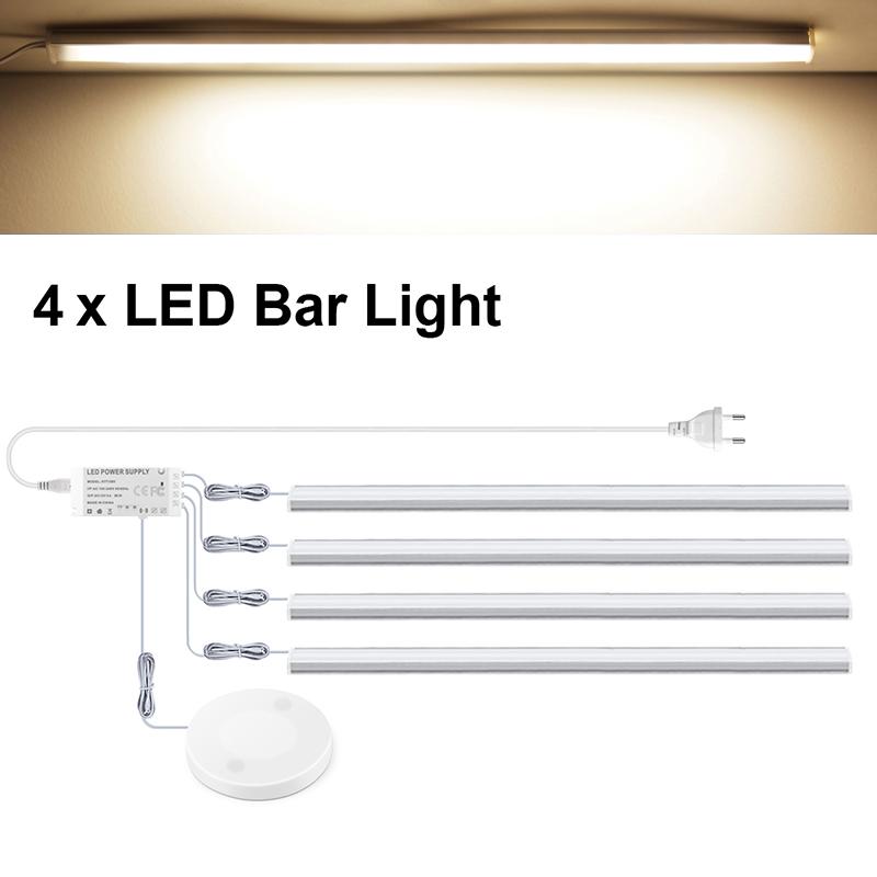 Светодиодная трубчатая лампа с блоком питания 220 В на 12 В, проникающий сенсорный выключатель, датчик взмаха рукой, комнатное освещение для дома, спальни, кухни