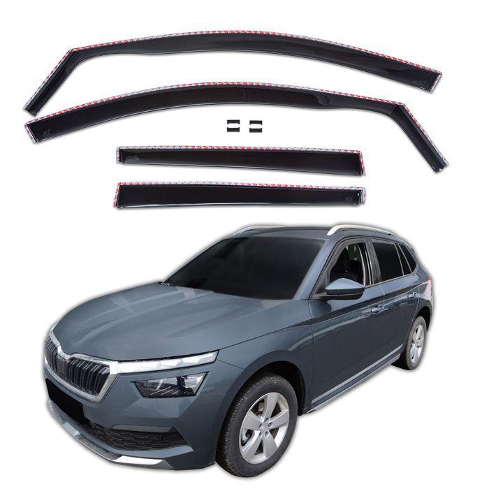 Дефлекторы окон - SCOUTT - GP - Тонированные - Легкая установка - Для Skoda Kamiq 2019+