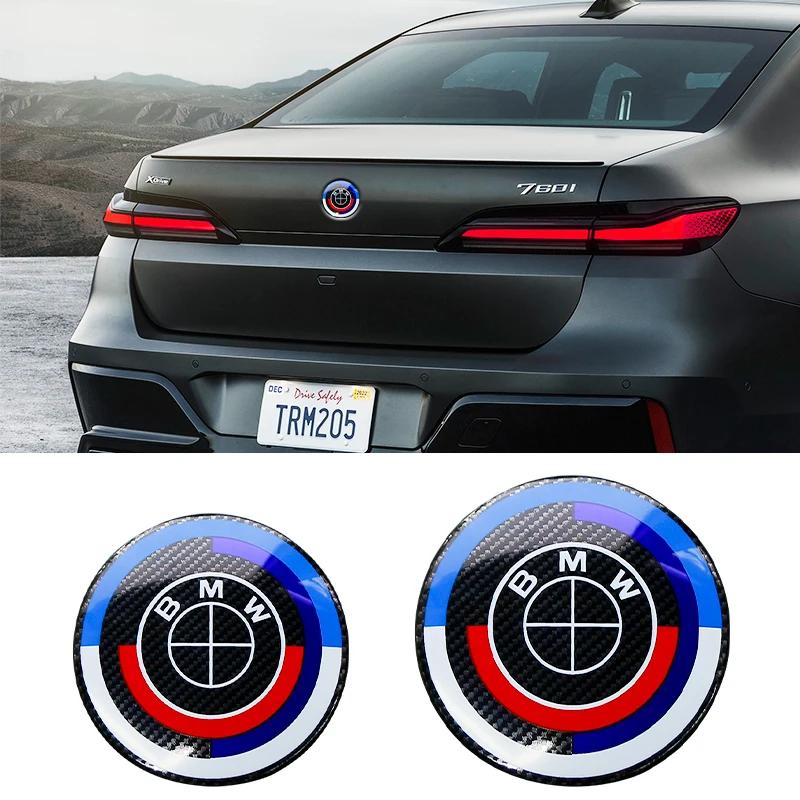 7Pcs 50th Anniversary Fiber Black Car Hood Front Rear Trunk Emblem Badge For BMW F20 E36 E46 X6 M4 E60 E93 E87 G01 G20 X3 X5 F30 FV7
