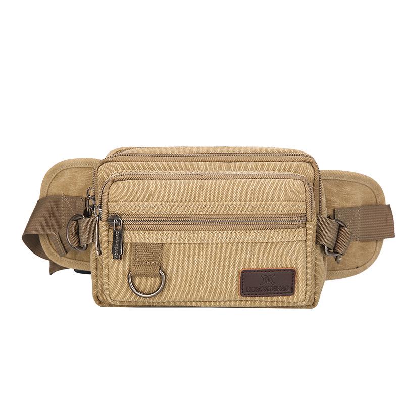 Стильная унисекс поясная сумка из канваса - Большая вместимость, износостойкая, многофункциональная для повседневного спорта
