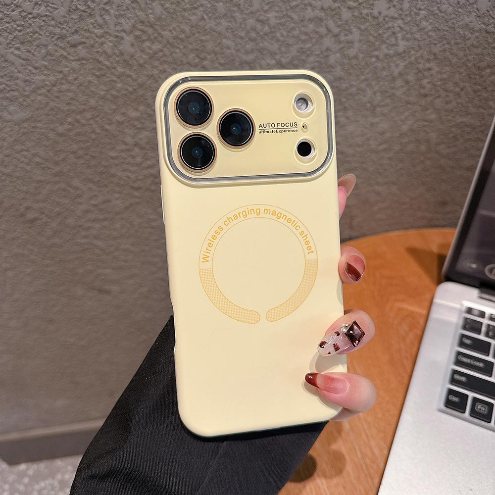 Жидкое Нано Матовое Стекло Для Чехла Magsafe Для iPhone 17 16 15 14 13 Pro Max Магнитная Беспроводная Зарядка Силиконовый Ударопрочный Чехол