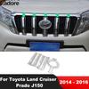 Для Toyota Land Cruiser Prado J150 2014 2015 2016 Хромированная передняя центральная решетка радиатора Накладка на решетку Отделка Гоночные решетки Отделка Аксессуары