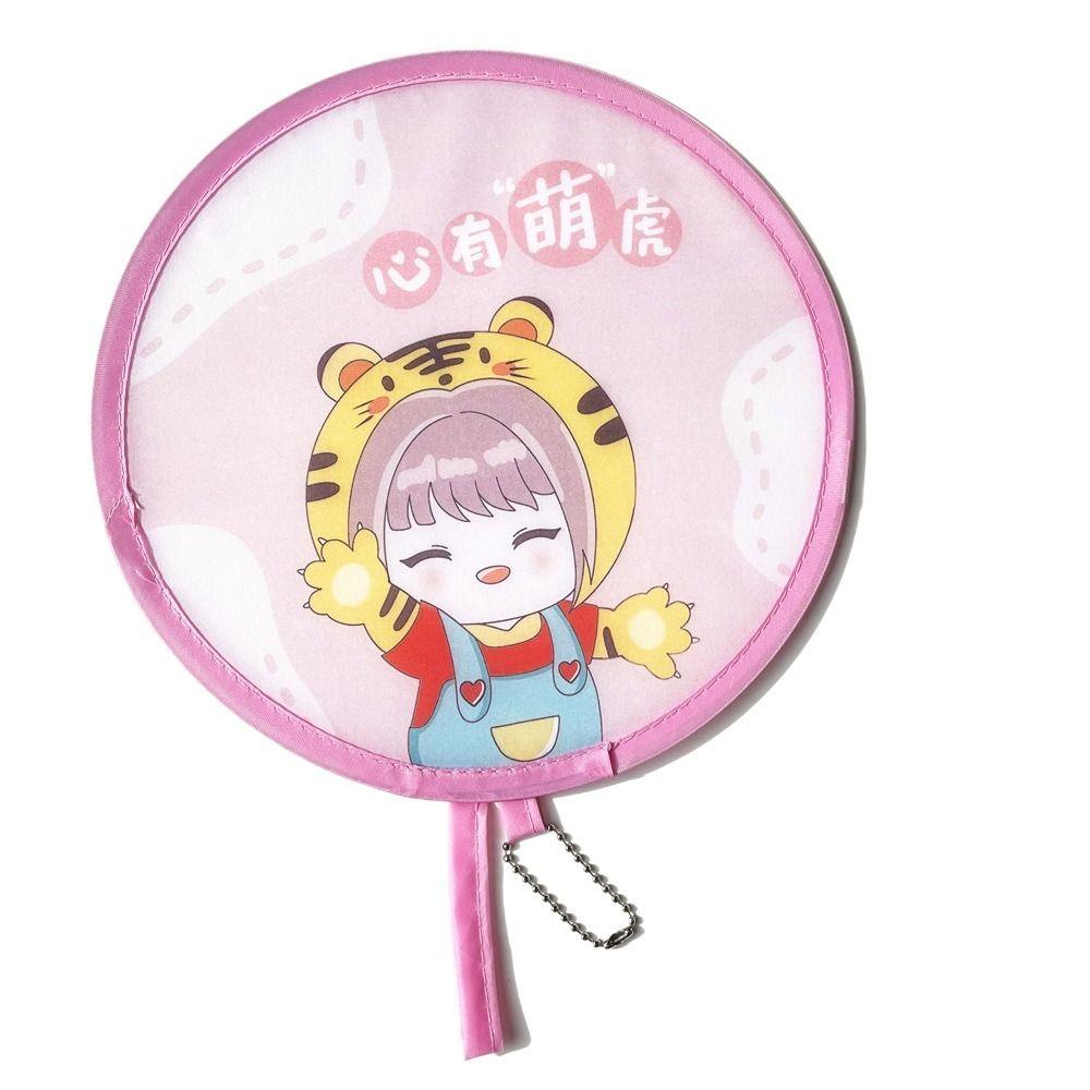 Портативный мультяшный складной веер прочный мини карманный вентилятор креативный ручной круглый веер для мужчин