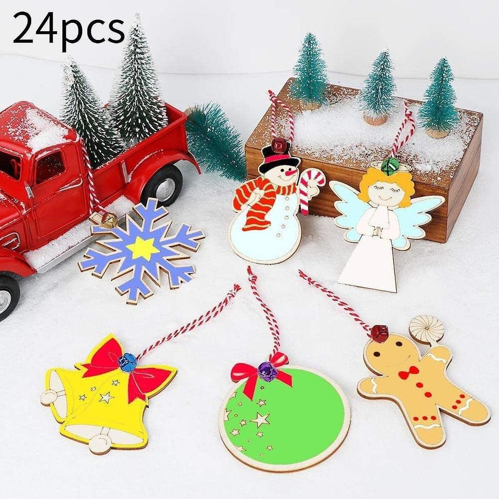 Unfinished Wood Cutouts Christmas Decoration DIY Crafts Pendants Embellishments