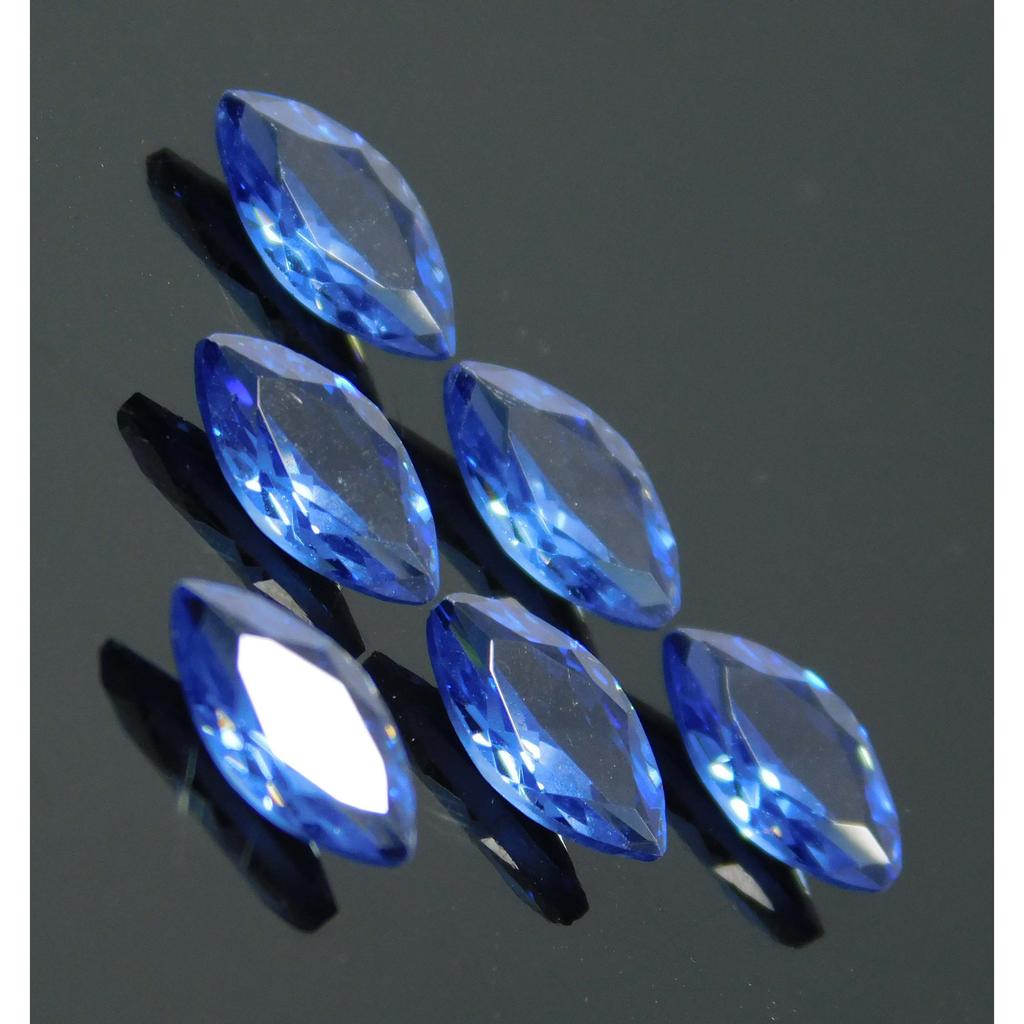 7x5 mm Natural Blue Sapphire Marquise Cut 8 pcs Loose Gemstone Lot