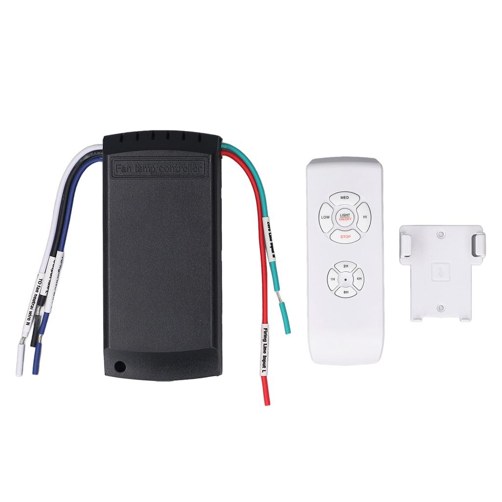 Ceiling Fan Lamp Remote Control 10m Range 3 Speeds Control 4 Timers Fan Light Remote Kit