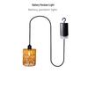 Rattan Battery-Powered LED Pendant Light Set with Remote