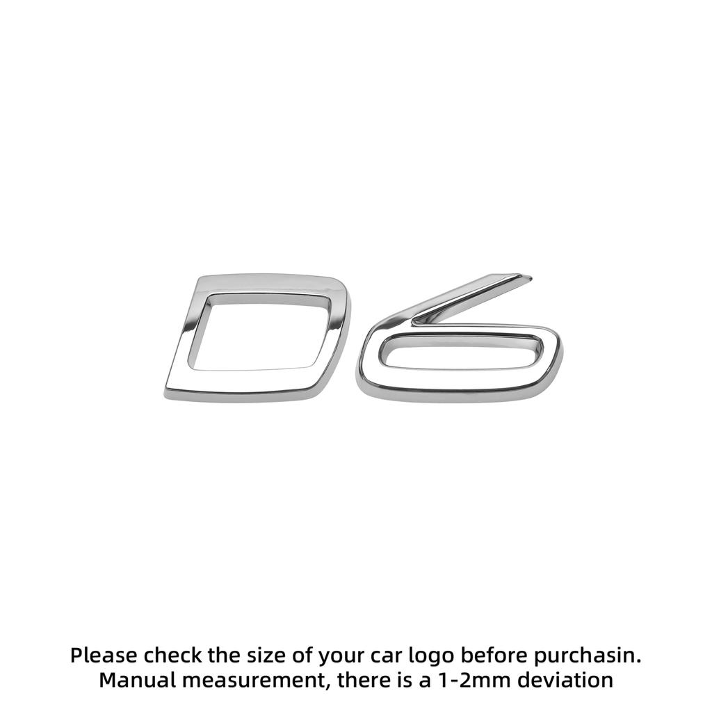 3D ABS Letters Decals for For Volvo D2 D3 D4 D5 D6 D7 D8  Car Rear Trunk Tailgate Side Fender Badge Emblem Sticker Decoration