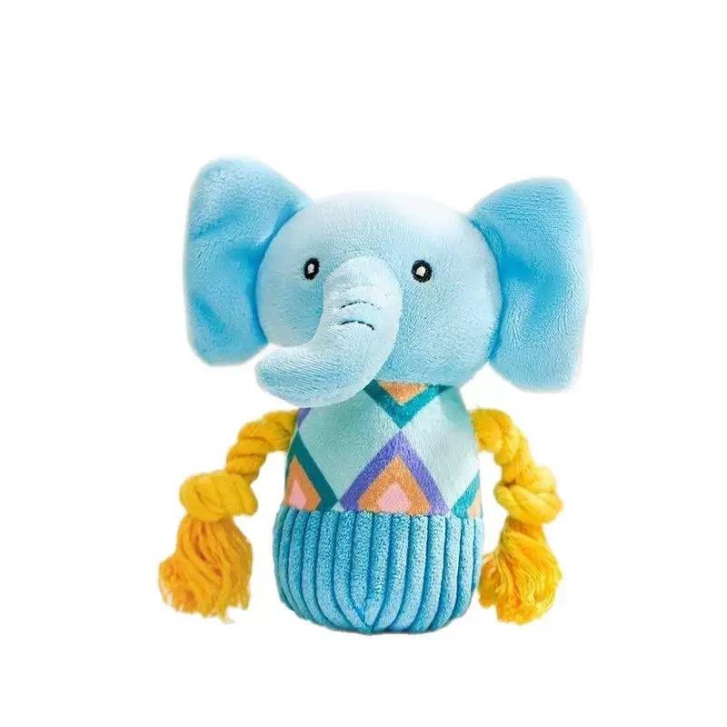 Dog Squeaky Plush Toys for Aggressive Chewers Interactive Bite Resistant Puppy Teething Toys for Small Medium Dogs