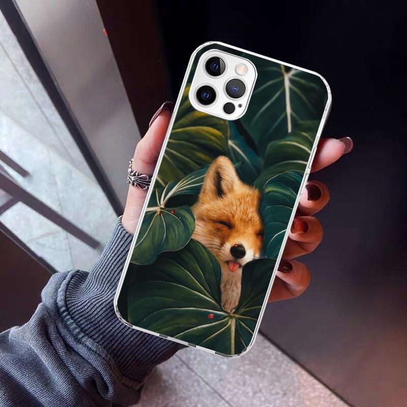 Animal Fox Phone Case For iPhone 17 Air 11 13 Mini 14 15 Plus 16 12 Pro Max 16E SE 7 8 Pattern Soft TPU Back Cover 13 12 Mini 1