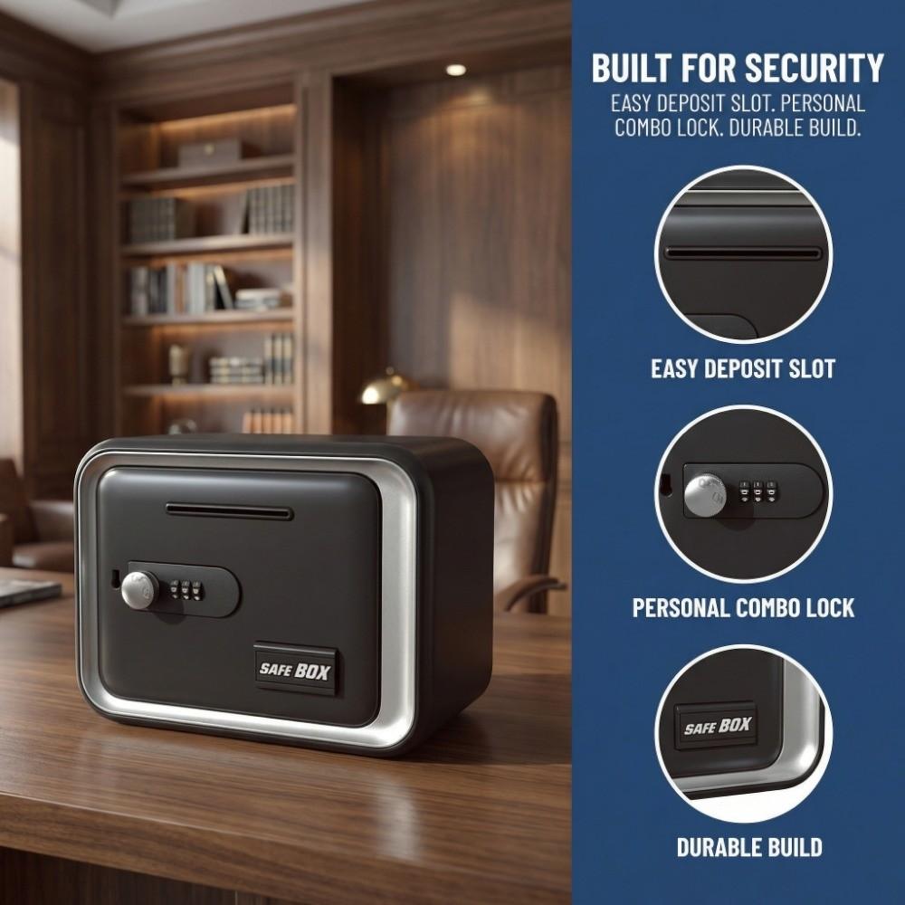 Password Lock Mini Safe Box Coin Bill Slot Cash Can Funny Mini ATM  Children Savings