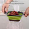 Silicone Folding Drainer Basket Fruit Vegetable Foldable Colander Kitchen Strainer For Food Pasta Kitchenware Drain Device