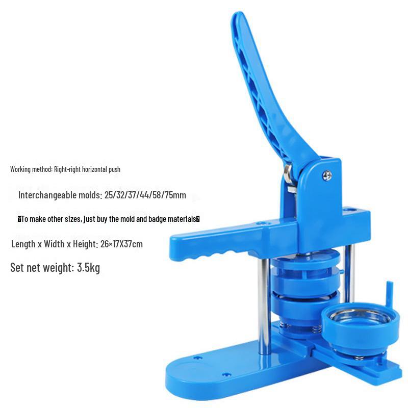 DIY Blue Tinplate Badge & Pin Making Machine for Children