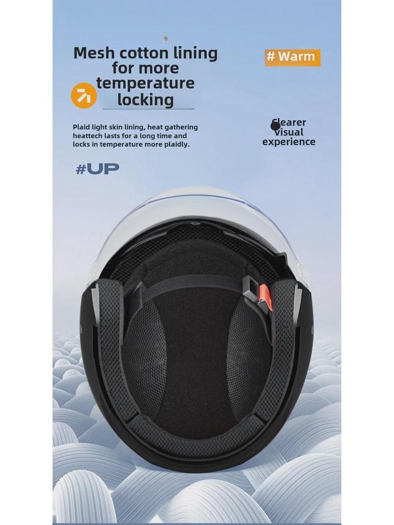 Зимний мотоциклетный шлем с аккумулятором и электрическими линзами, сертифицированный 3C, для мужчин и женщин - защита от холода и тепло