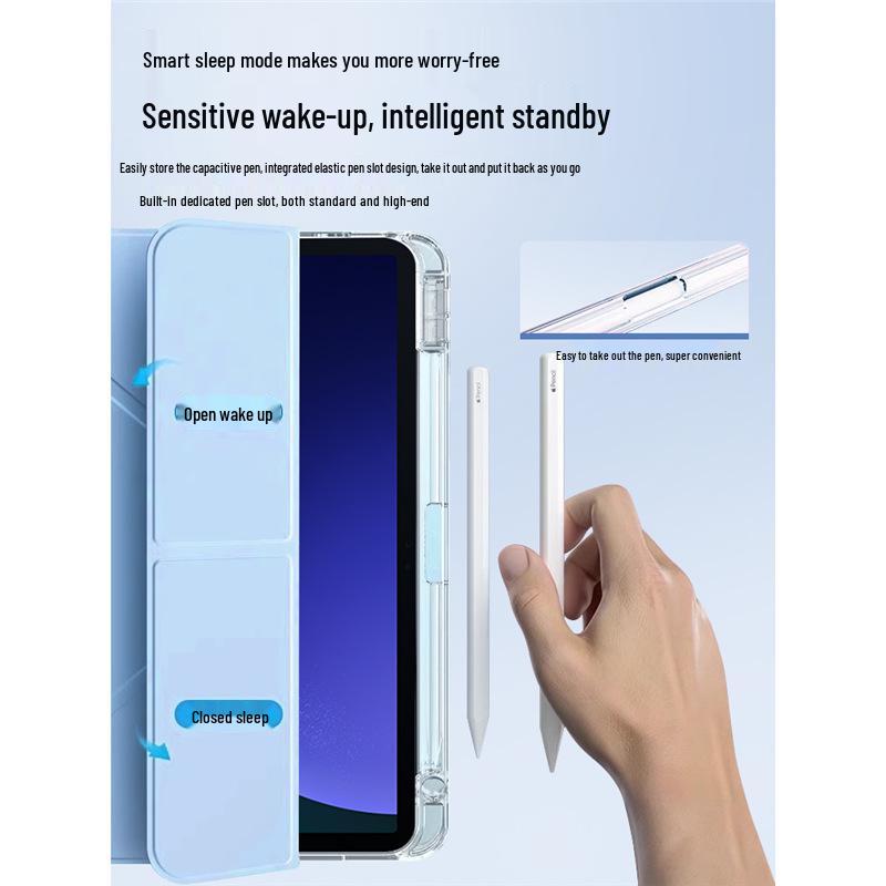 Защитный чехол для Samsung Galaxy Tab S9: 3+Y Сгиб, Прозрачный акрил, Полное покрытие