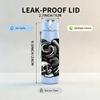 1PC Black Coiled Snake Creature Print 750ml Color Plastic Sports Water Bottle Leakproof Flip Straw Lid Suitable for Sports Office Home Use
