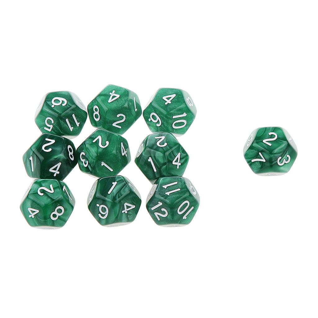 Набор из 10 шт. Двенадцатигранные D12 для игры в D&D RPG Party Games