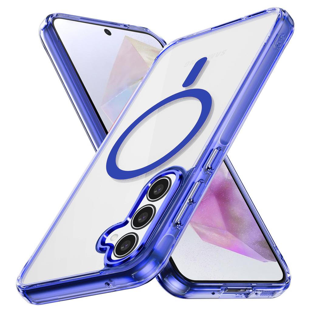 Магнитный чехол для телефона Samsung Galaxy A35 5G, TPU рамка, прозрачная поликарбонатная задняя крышка