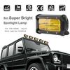 72W 6500K 24LED Yellow Lens Work Light Bar 5in 6000LM 12V Spotlight Lamp