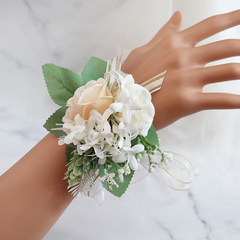 2 шт. искусственный корсаж на запястье Цветочный набор Свадебные цветы Аксессуары для женихов Свадебные женихи
