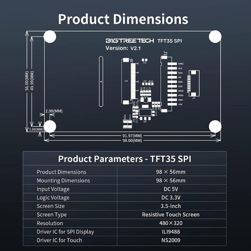 TFT35 V2.1 ЖК-экран 480x320 Wifi-модули для 3 CR10 3D-принтер Часть для SKR E3 SKR E3 DIP-плата Замена