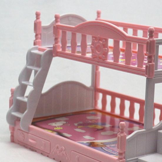 Игрушка для ролевых игр, забавная реалистичная пластиковая милая кукольная мебель для дома, двухъярусная кровать для девочек