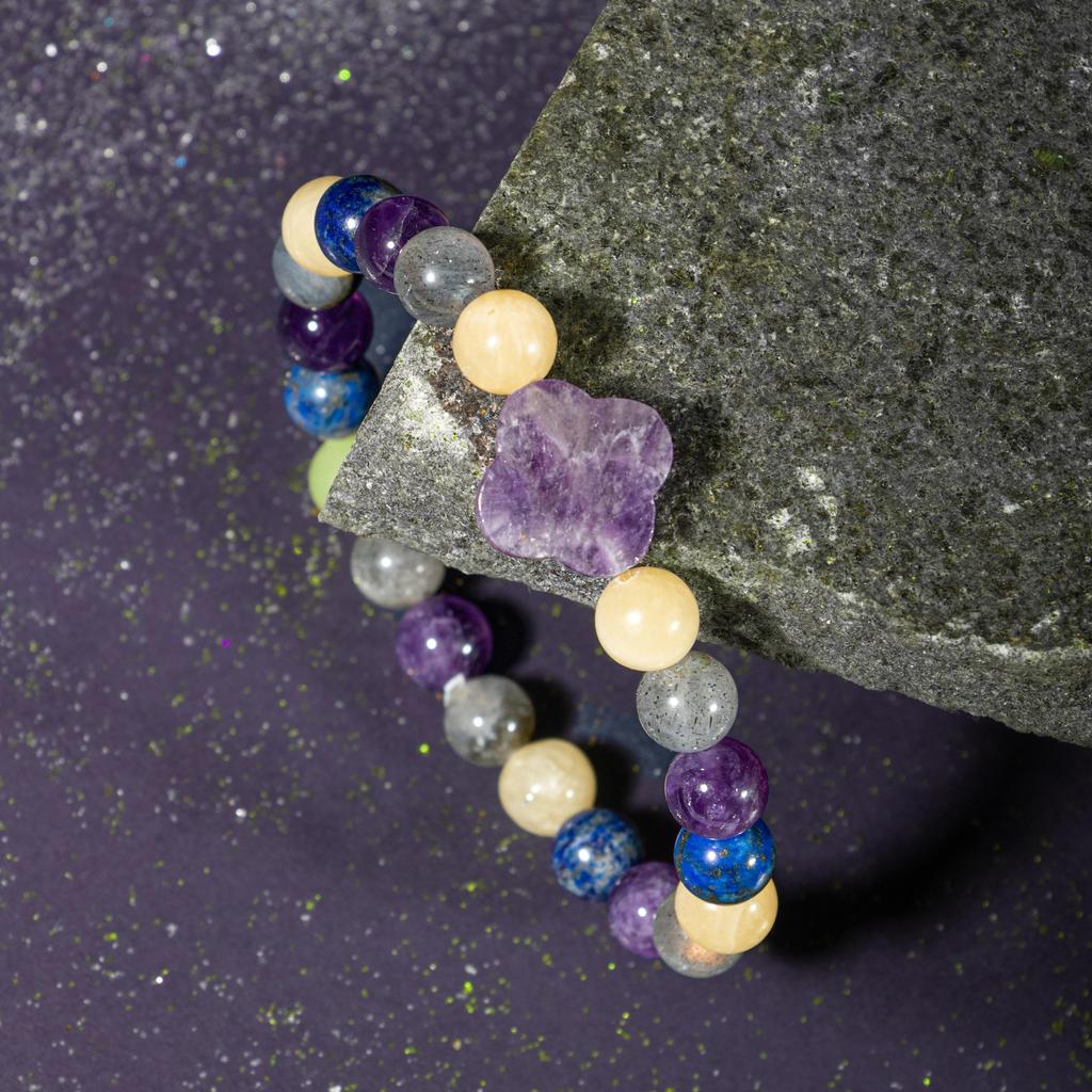 Браслет Стрелец Аметист, Кальцит, Лабрадорит, Лазурит