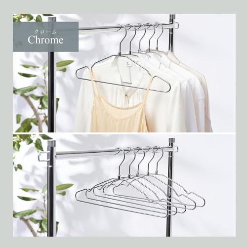 Tamatoshi Steel Hangers, Single, 42cm Wide, Pack of 100, Chrome Plated, Non-Slip, 5-Year Warranty, Developed by a Retail Fixture Manufacturer, Slim, P