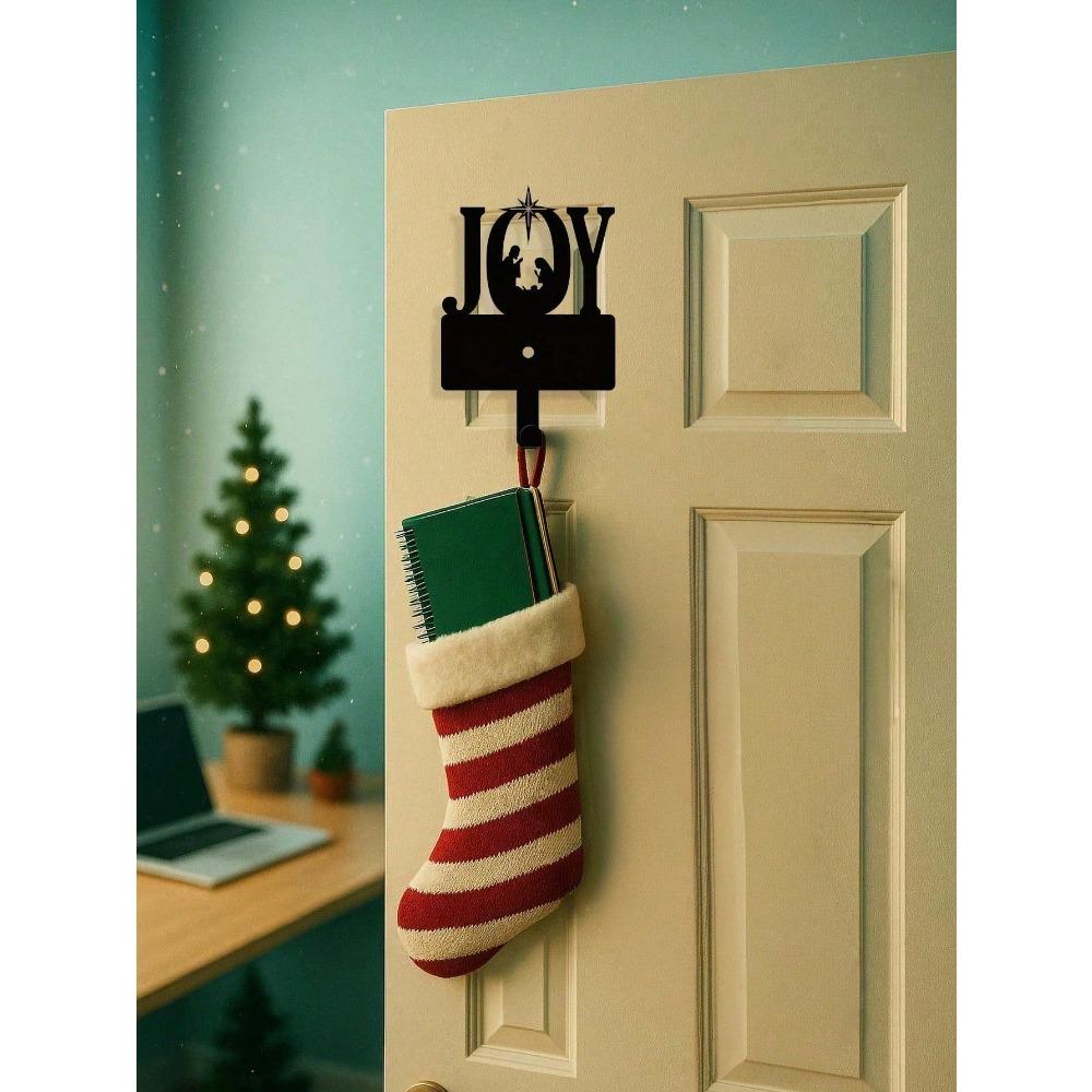 Decorative Metal Wall Hook with Joy Lettering, Entryway Organizer for Keys, Cups, Hats, Umbrellas, Cute Home Decor for Living Room, Bedroom