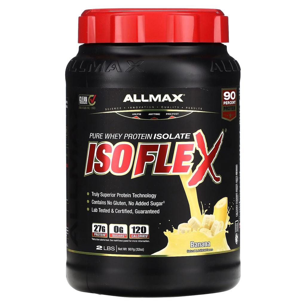 ALLMAX, ISOFLEX®, Pure Whey Protein Isolate, Banana Flavor, 2 Lb (907 G)