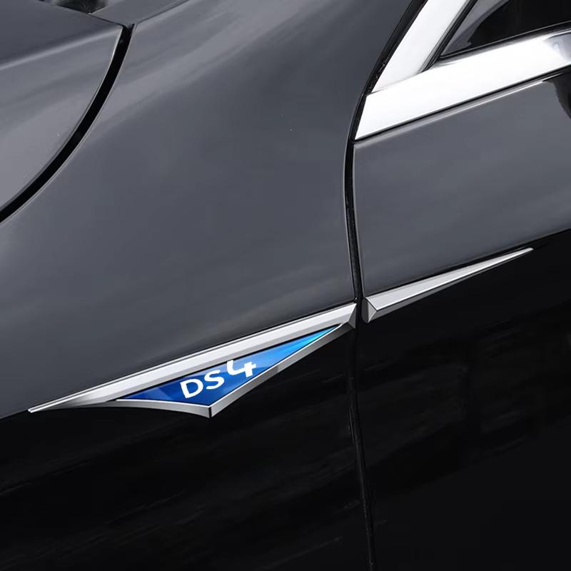 2 шт. Наклейки на крыло боковой двери с логотипом для Citroen DS4, Универсальный металлический значок на крыло, Аксессуары для декора автомобиля