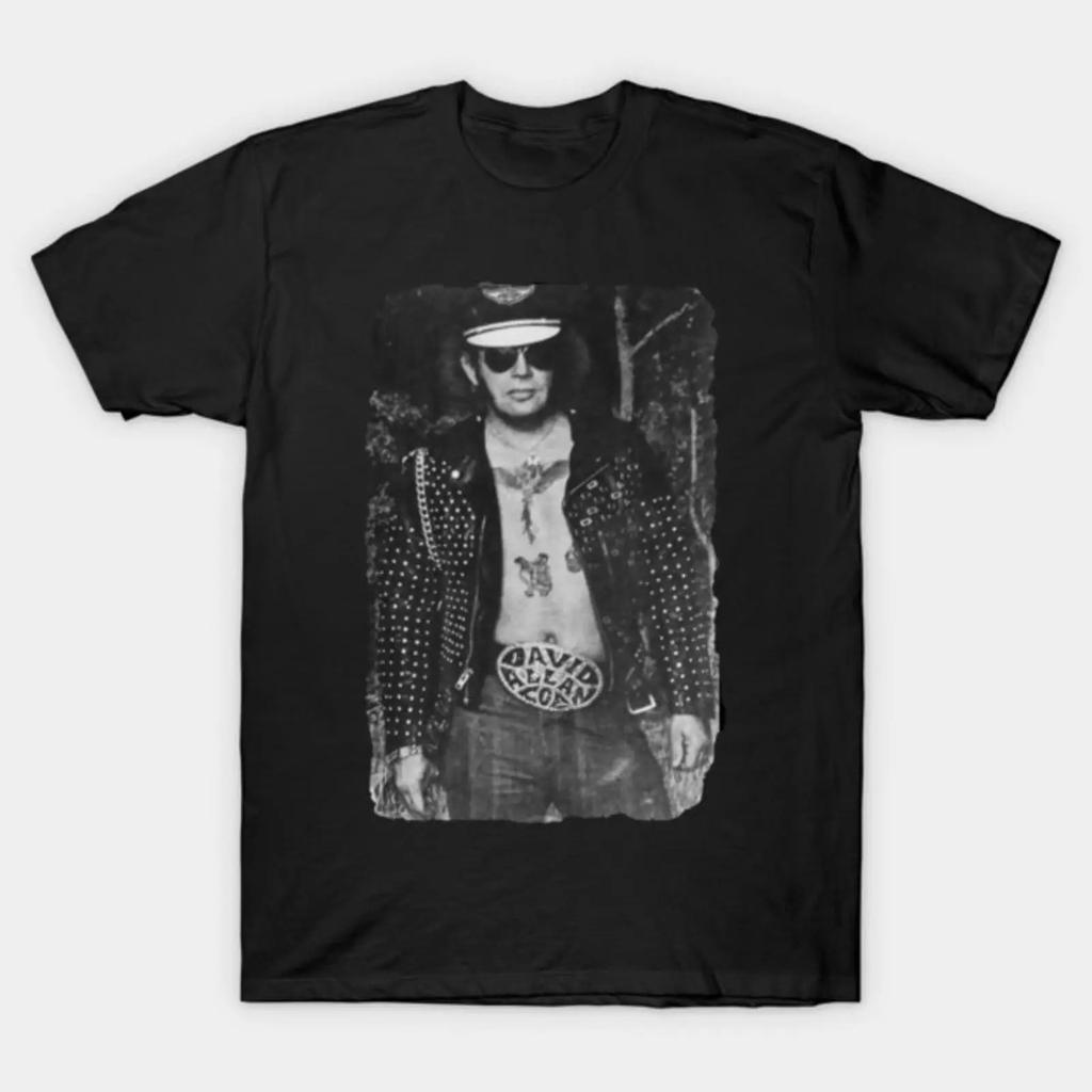 David Allan Coe T Shirt Vintage Homme Versatile Top For Everyday Wear Slightly Stretched Graphic Designer Clothes