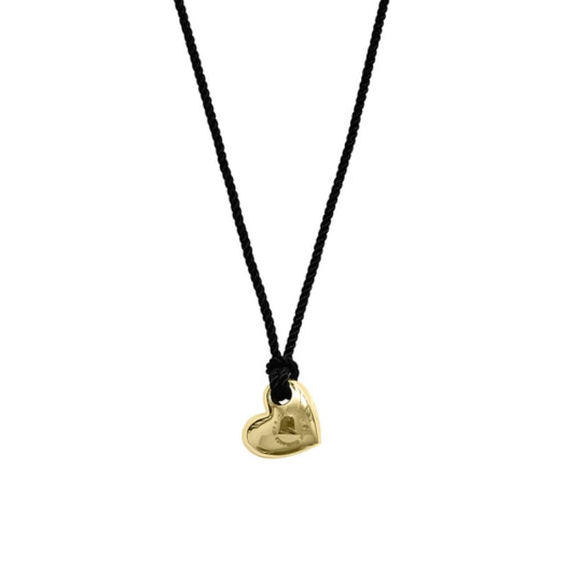 efor. Heart Petite & Black Cord Necklace
