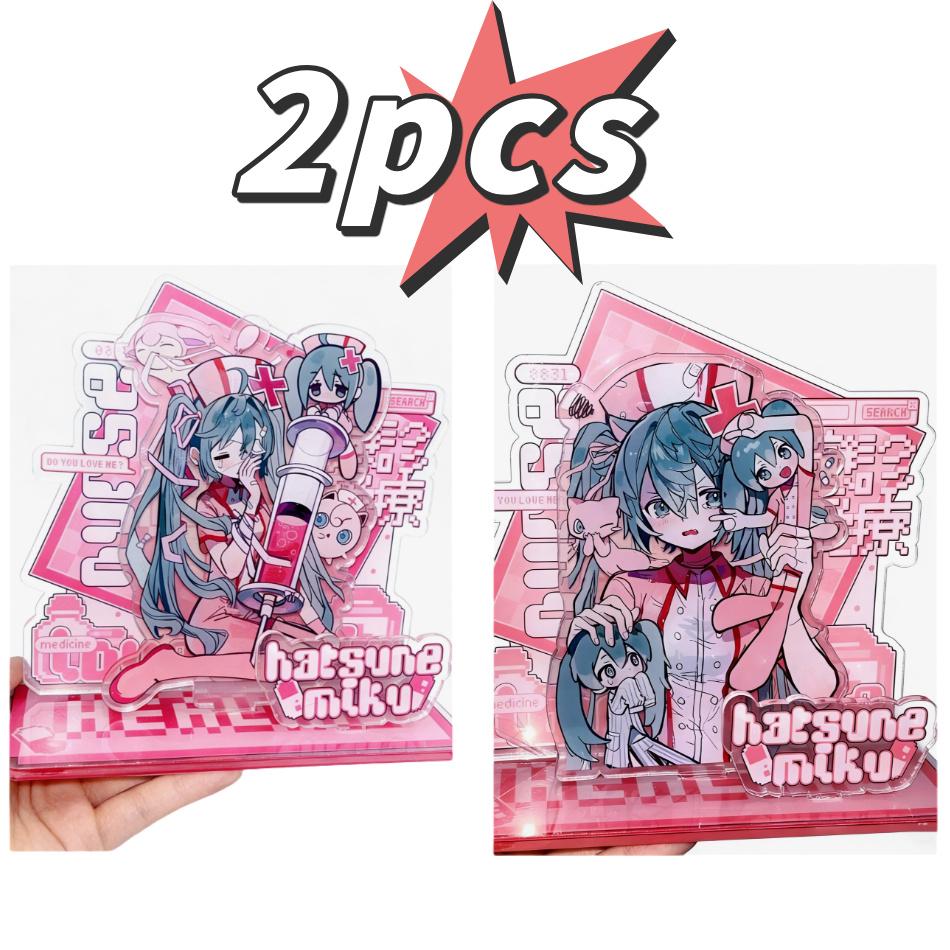 Kawaii Miku Anime Peripherals Acrylic Standing Sign Ornament Originality Personality Acrylic Bracket Fans Collect Assembly Gift