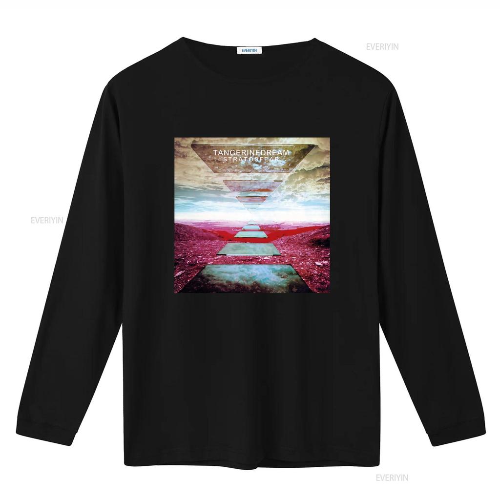 Мягкая хлопковая футболка Tangerine Dream Stratosfear Print Дизайн в стиле ретро рок-группы винтажный стираный топ для повседневной носки