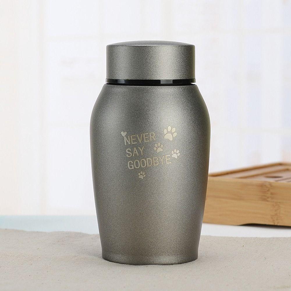 Pet Paw Print Funeral Urn for Pets Stainless Steel Dog Cat Cremation Urns Pet Supplies