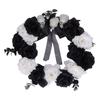 Halloween Wreath Deadwood Plastic Skull Black White Flowers Decor Accessory for Party Haunted House