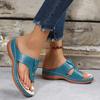 Summer Toe Casual Large Size Shoes Women's Slope Heel Flat Bottom Beach Cool Slippers