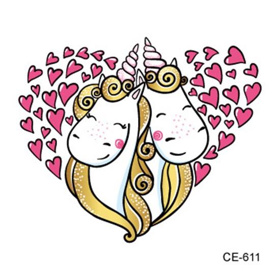 Cartoons Kids Temporary Tattoos Sticker Colorful Fake Tattoo Flash Waterproof Small Body Art Couple Child Designs