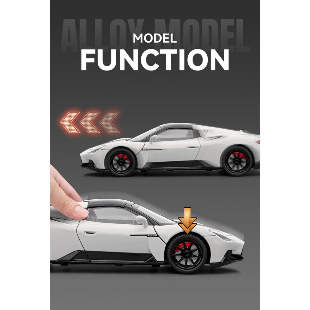 1/24 Maserati MC20 Кабриолет Спортивный Автомобиль Сплав Металл Литье под Давлением Модель Автомобиля Внутренний Дом Модные Игрушки Украшения Праздничный Подарок Ребенок