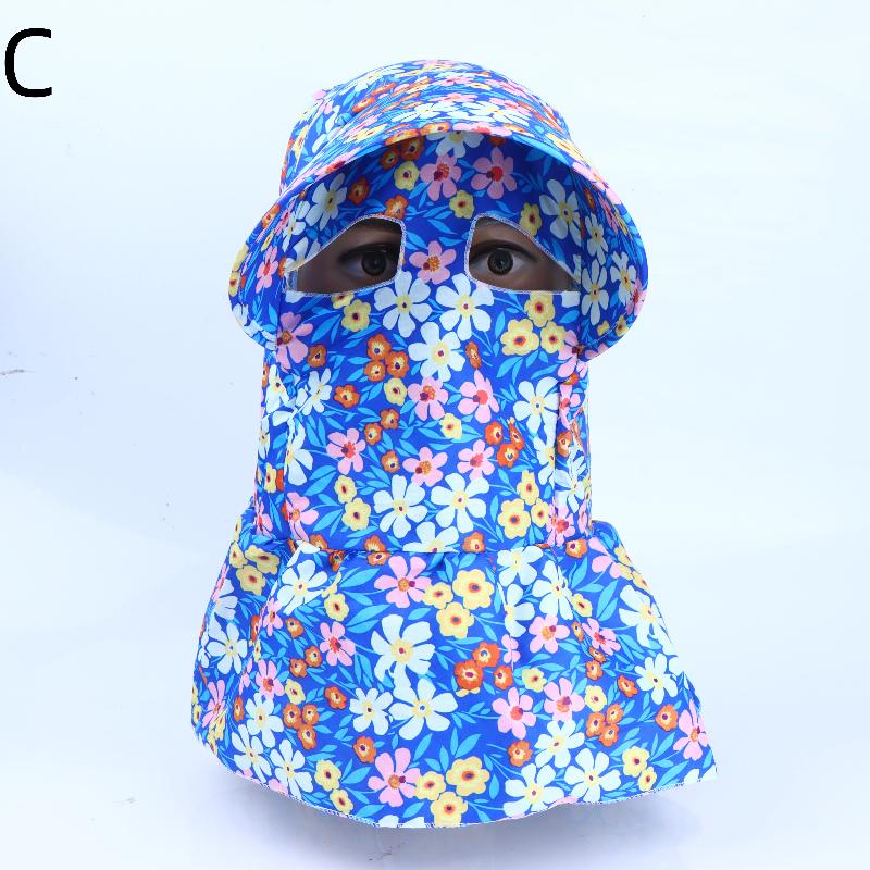 Floral Print Sun Hat for Maximum UV Protection with Face and Neck Flap for Outdoor Adventures