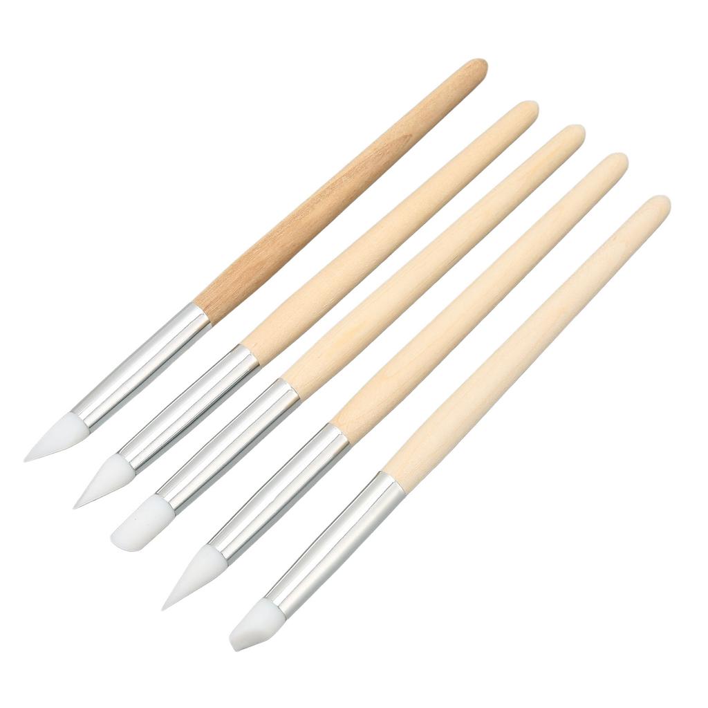 5pcs Watch Dial Cleaning Tool Multi Functional Silicone Scratch Brush Pen Set for Watch Repairers