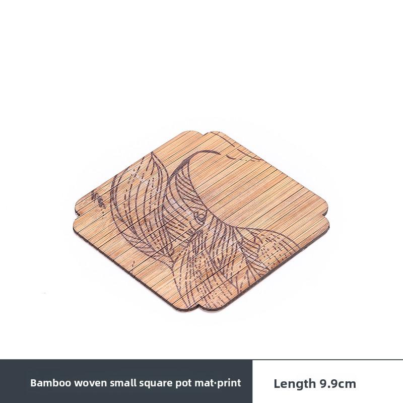 Ретро бамбуковая подставка, термоизоляционная подкладка, подставка для чайника из фиолетового песка, китайский стиль дзен классическая чайная церемония, набор для чая кунг-фу